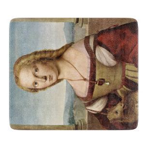 Portrait einer Dame mit Einhorn (von Raphael) Schneidebrett