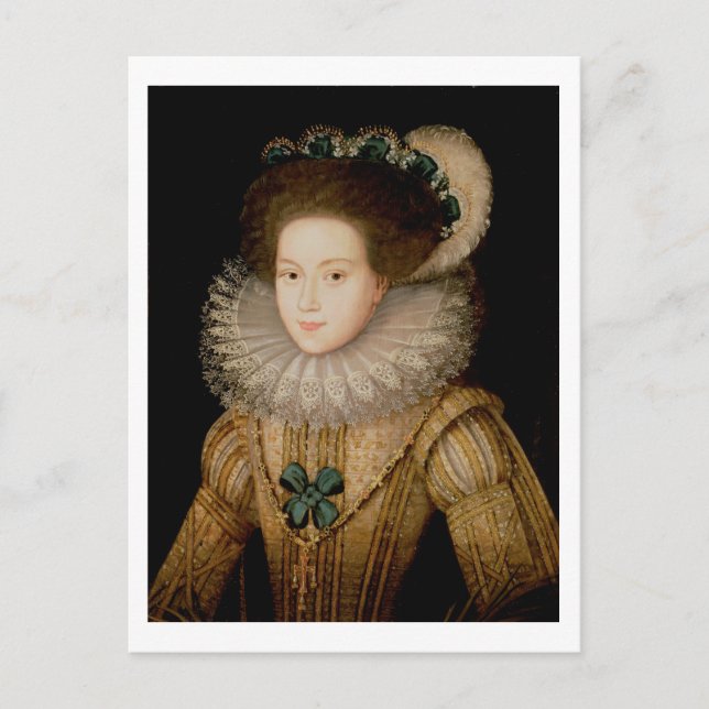 Portrait einer Dame, möglicherweise Mary Queen von Postkarte (Vorderseite)