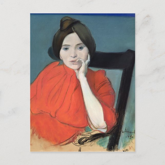 Portrait einer Frau, 1890 Postkarte (Vorderseite)