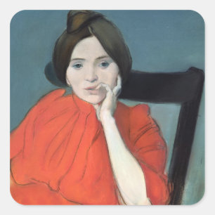Portrait einer Frau, 1890 Quadratischer Aufkleber
