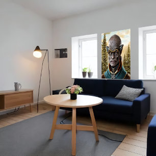 Portrait einer humanoiden Alien AI Art Poster