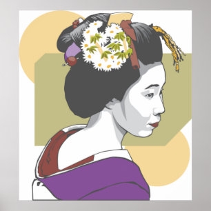 Portrait einer japanischen Frau Poster