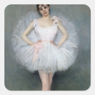 Portrait einer jungen Ballerina Quadratischer Aufkleber