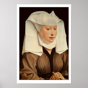 Portrait einer jungen Frau in einem innigen Hut, c Poster