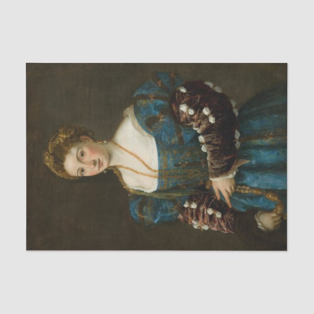 Portrait einer Lady La Bella von Tizian Seidenpapier (Vorderseite)