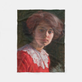 Portrait einer Lady (von Elin Danielson-Gambogi) Fleecedecke