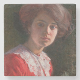 Portrait einer Lady (von Elin Danielson-Gambogi) Steinuntersetzer