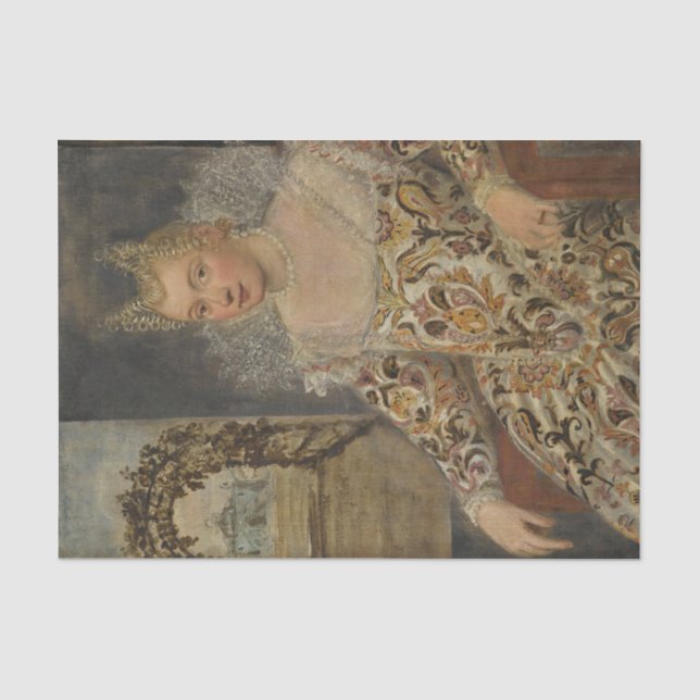 Portrait einer Noblefrau von Francesco Montemezzan Seidenpapier (Vorderseite)