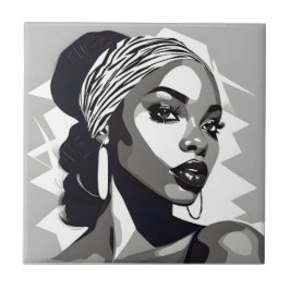 Portrait einer schwarzen Frau Fliese