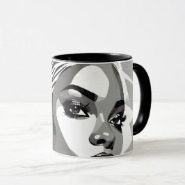 Portrait einer schwarzen Frau Tasse