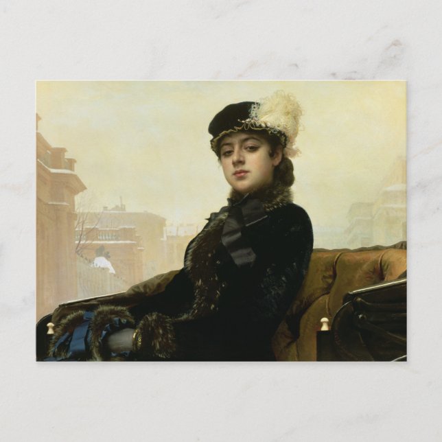 Portrait einer unbekannten Frau, 1883 Postkarte (Vorderseite)