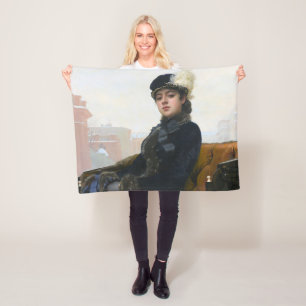 Portrait einer unbekannten Frau, Ivan Kramskoi Fleecedecke