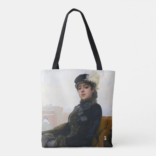 Portrait einer unbekannten Frau, Ivan Kramskoi Tasche (Rückseite)