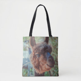 Portrait eines braunen Alpakas Tasche