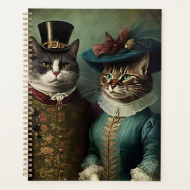 Portrait eines Cat Couple in Extravaganten Kleider Planer