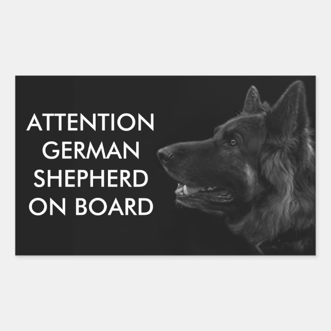Portrait eines deutschen Schäferhundes Rechteckiger Aufkleber (Vorderseite)