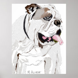 Portrait eines englischen Bulldoggen Poster