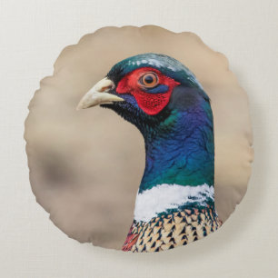 Portrait eines Fasans Rundes Kissen