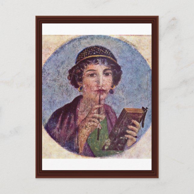 Portrait eines Girl Tondo Postkarte (Vorderseite)