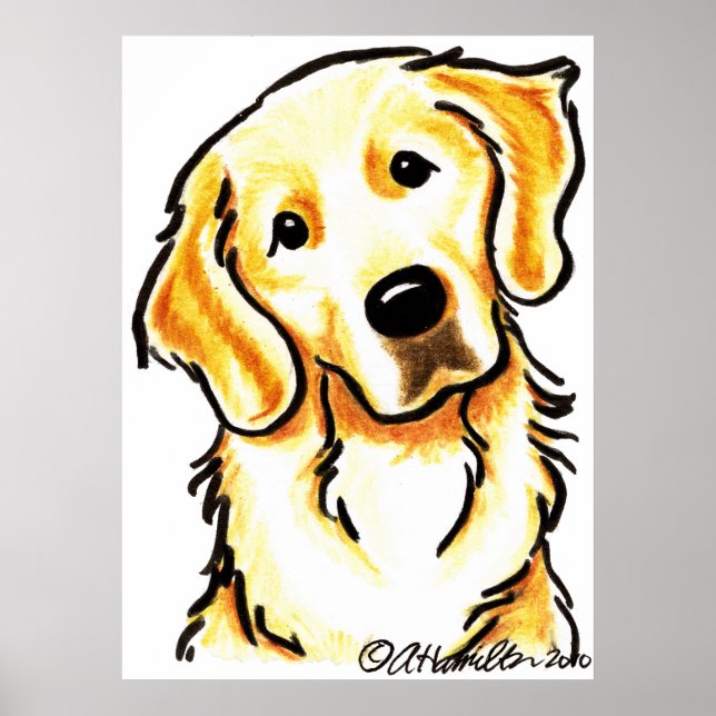Portrait eines Goldenen Retriever Poster (Vorne)