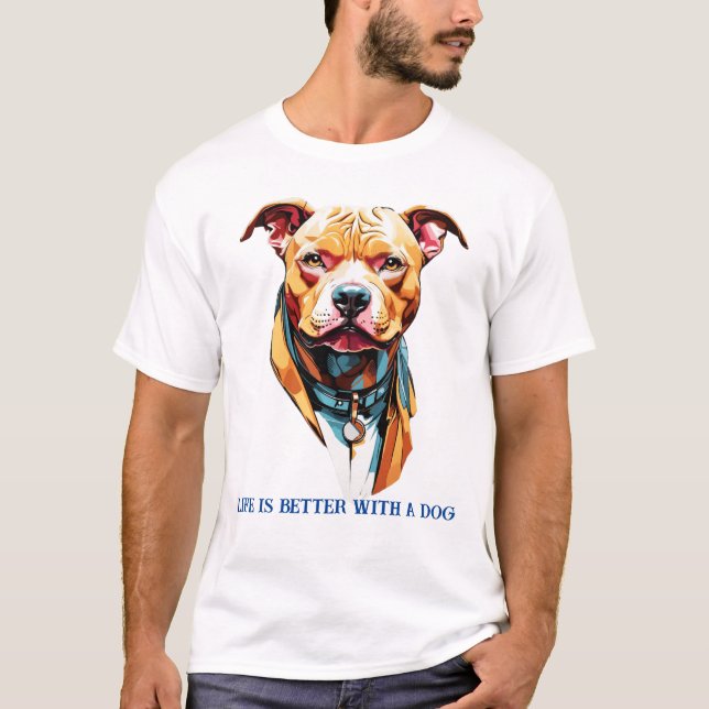 Portrait eines Hundes in Aquarelltechnik T-Shirt (Vorderseite)