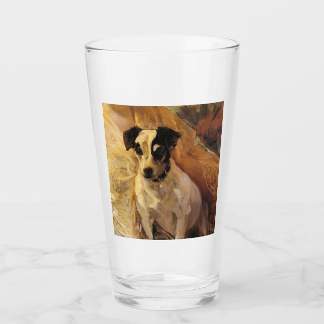 Portrait eines Jacks Russell Dog (Tierart) Glas (Vorderseite)