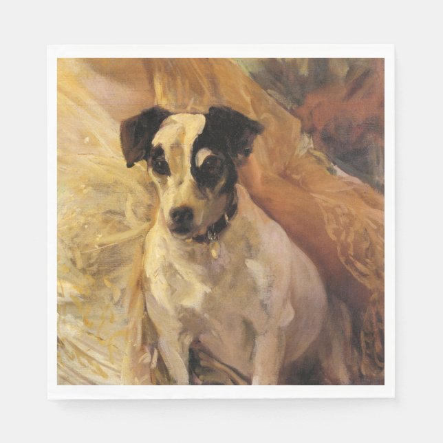 Portrait eines Jacks Russell Dog (Tierart) Serviette (Vorderseite)