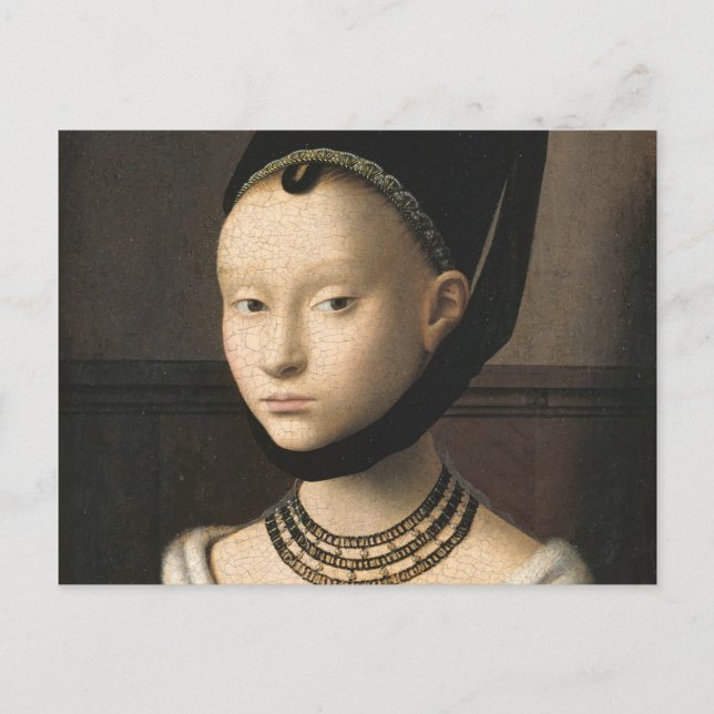 Portrait eines jungen Mädchens - Petrus Christus Postkarte (Vorderseite)