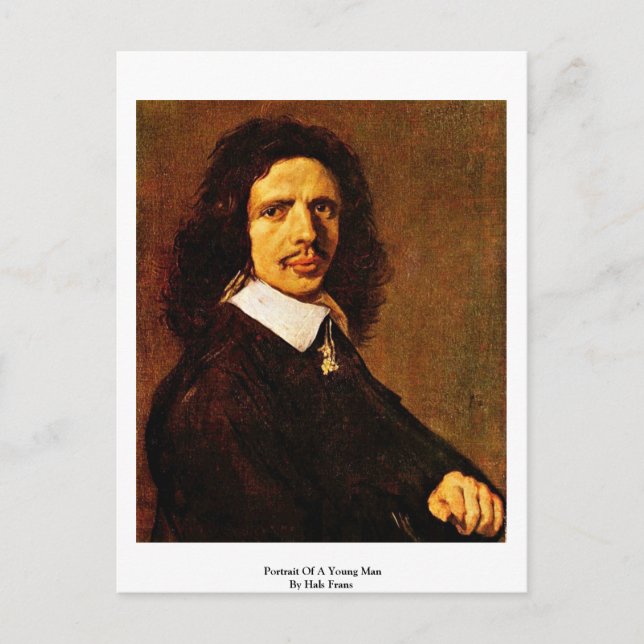 Portrait eines jungen Mannes von Hals Frans Postkarte (Vorderseite)