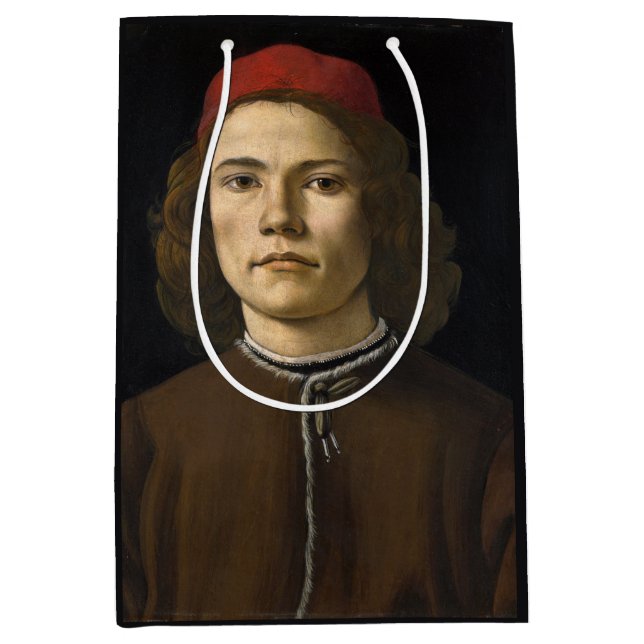 Portrait eines jungen Mannes (von Sandro Botticell Mittlere Geschenktüte (Vorderseite)