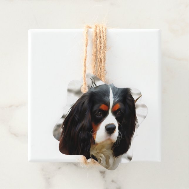 Portrait eines Königs Charles Cavalier Spaniel Geschenkanhänger (Beispiel)