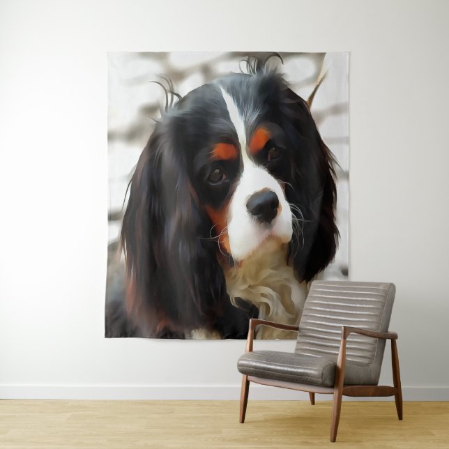 Portrait eines Königs Charles Cavalier Spaniel Wandteppich (Beispiel)
