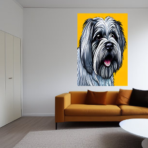 Portrait eines Lhasa Apso AI Art Poster