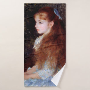 Portrait eines Mädchens mit blauem Band, Renoir Badehandtuch