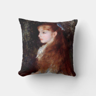 Portrait eines Mädchens mit blauem Band, Renoir Kissen