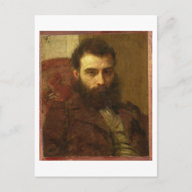 Portrait eines Mannes (Öl auf Tafel) Postkarte (Vorderseite)
