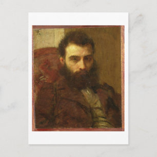 Portrait eines Mannes (Öl auf Tafel) Postkarte
