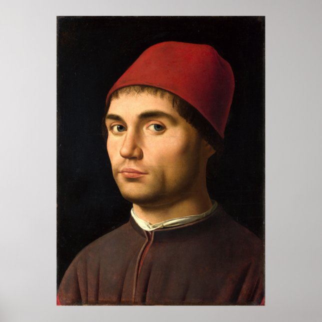 Portrait eines Mannes von Antonello da Messina Poster (Vorne)