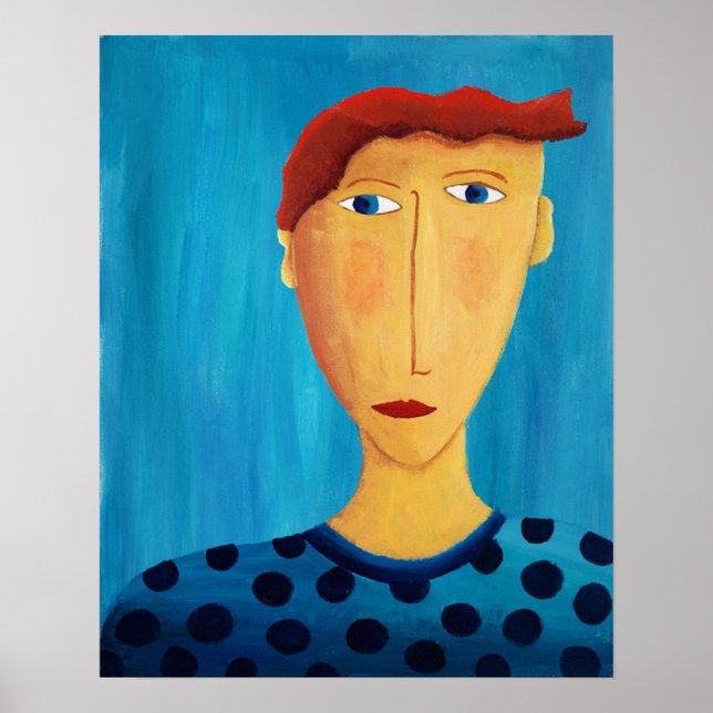 Portrait eines Menschen Malerei moderne Kunst Prin Poster (Vorne)