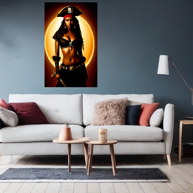 Portrait eines niedlichen Afrikanischen Lady Pirat Poster (Von Creator hochgeladen)