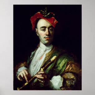 Portrait eines Recorder Players Poster