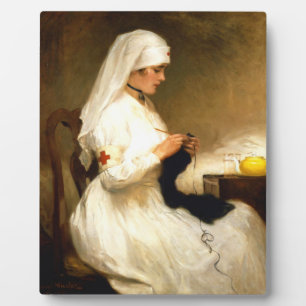 Portrait eines Roten Kreuzes der Krankenschwester  Fotoplatte