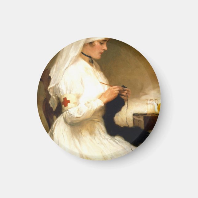 Portrait eines Roten Kreuzes der Krankenschwester  Magnet (Vorne)