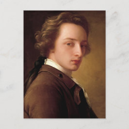 Portrait eines unbekannten Menschen mit einer schö Postkarte