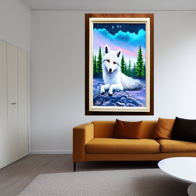 Portrait eines weißen Fuchs | AI Art Poster (Von Creator hochgeladen)