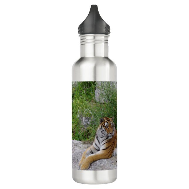 Portrait-Foto eines sibirischen Tigers Edelstahlflasche (Links)