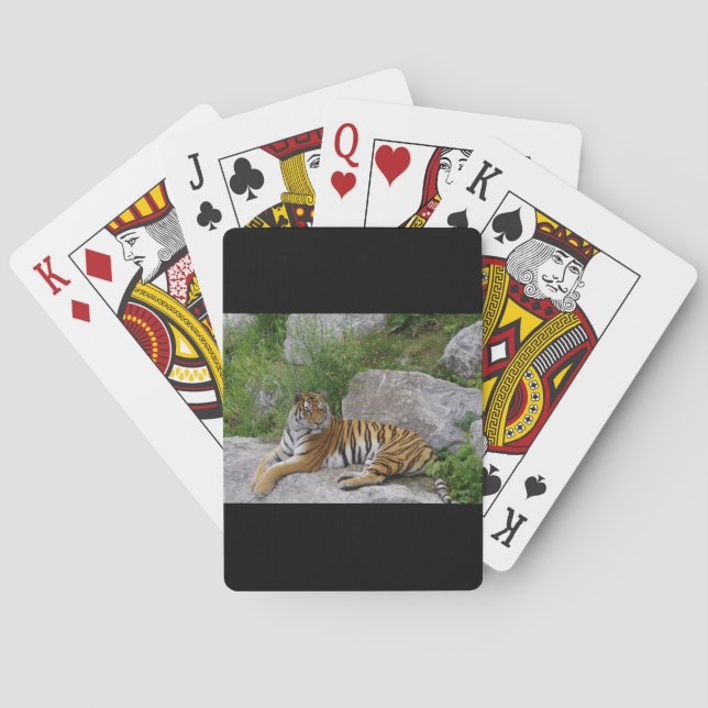 Portrait-Foto eines sibirischen Tigers Spielkarten (Rückseite)