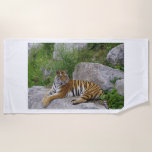 Portrait-Foto eines sibirischen Tigers Strandtuch<br><div class="desc">Porträt eines sibirischen Tigers,  das ich in einem Quebec-Zoo aufgenommen habe. Sibirische Tiger sind gefährdet. 100% Anpassung. Klicken Sie auf die Schaltfläche CUSTOMIZE,  um einen der Schriftart oder Grafiken hinzuzufügen,  zu verschieben,  zu löschen,  zu verändern oder zu verändern.</div>