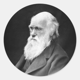 Portrait Foto von Charles Darwin Runder Aufkleber