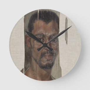 Portrait from Fayum (encaustic wax on wood) Runde Wanduhr